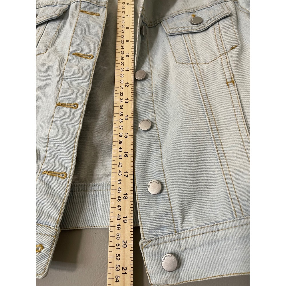 Ashley-Vintage Charm Womens Light Wash Denim Trucker Jacket Blue Size M - Picture 5 of 10